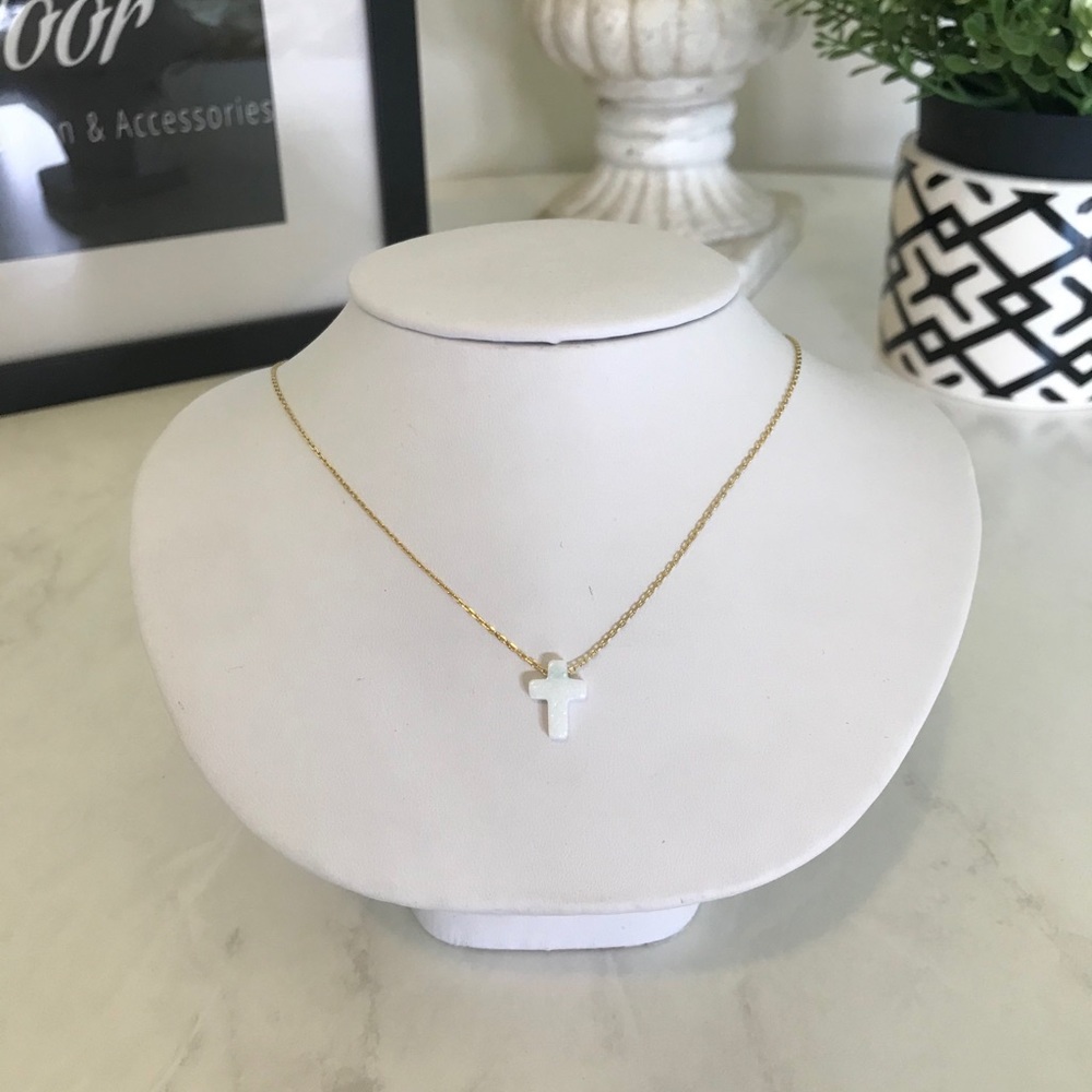 Opal Cross Necklace